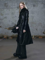 Asymmetric Knight Leather Trench Coat