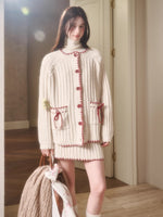 Latitude 69° Wool Contrast Trim Knit Sweater Set