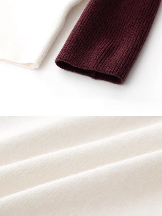 Color-blocked Sleeve Embroidered Top