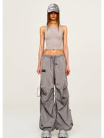Embroidered Ultra-Light Wide-Leg Workout Pants