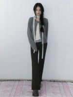 Soft Knit Bow Detail Cropped Cardigan