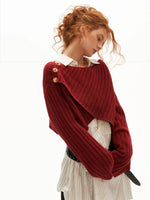 Cross Neck Recycled Knit Sweater