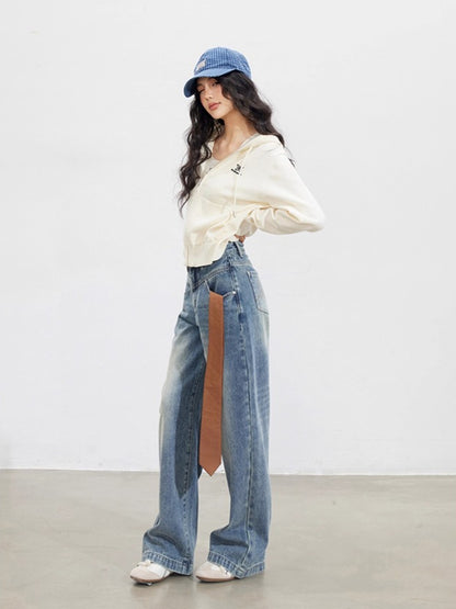 Off-white Embroidered Knit Hoodie Cardigan