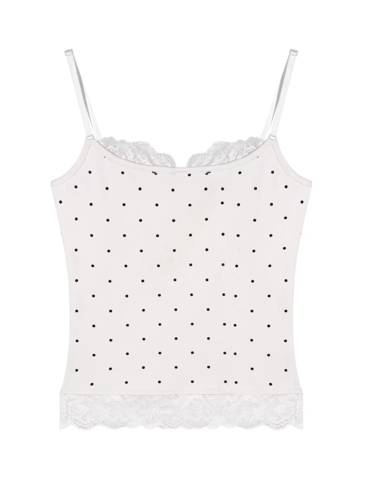 Polka Dot Lace Camisole