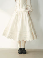 Vintage Ruffle Lace Shirt & Skirt Set