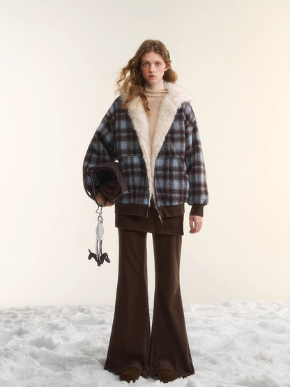 Mock Two-Piece Knit Flare Pants