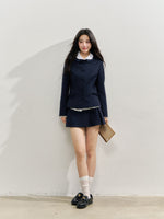 Navy Blue College-style Suit