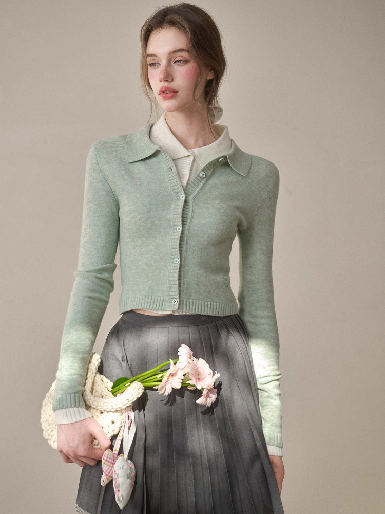 Silky Wool Cropped Cardigan