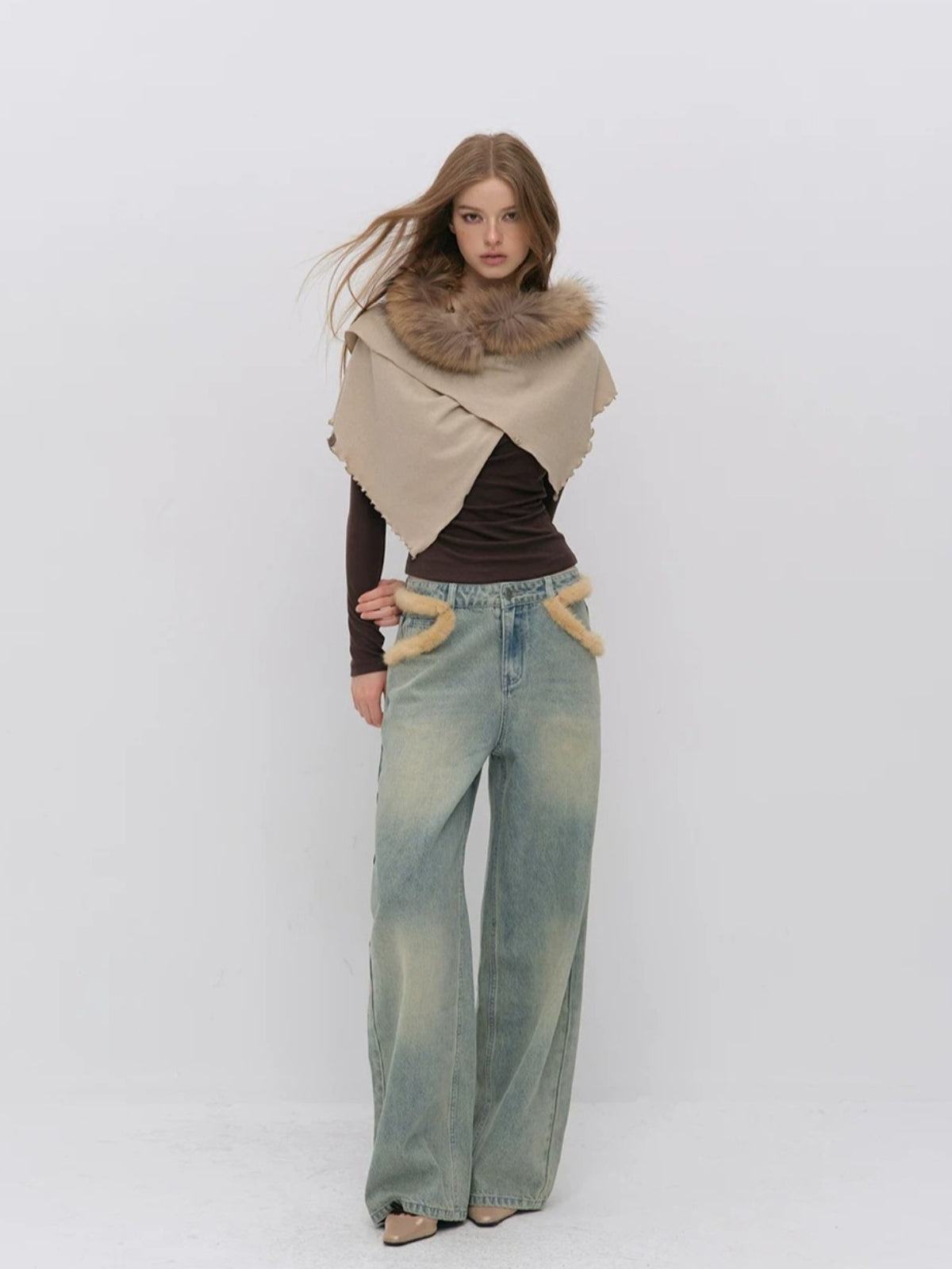 Draped Lace Tencel Top