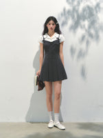 Academy Style Fake Two-piece Pleated Dress