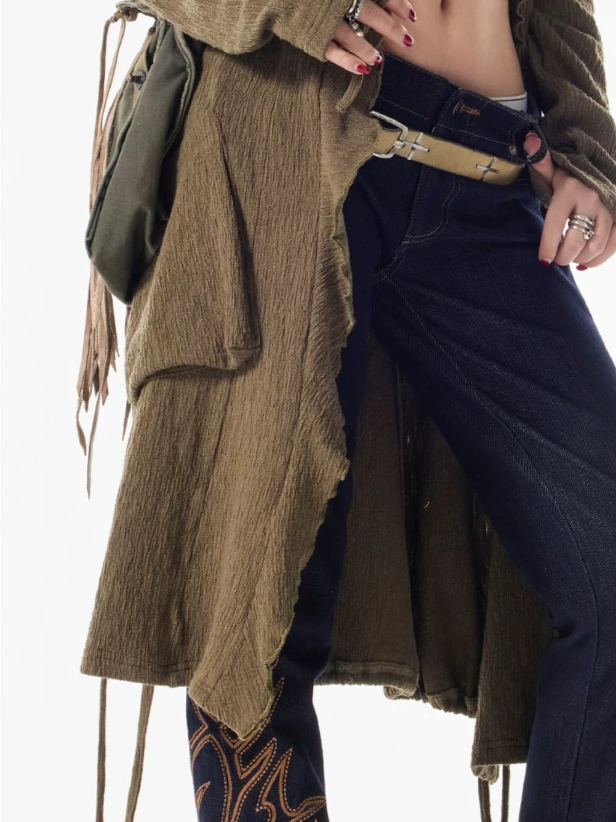 Drawstring Knit Cardigan