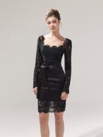 Satin Lace Bodycon Dress