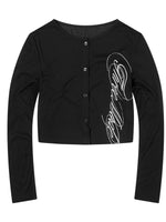 Vintage Graphic Cropped Cardigan