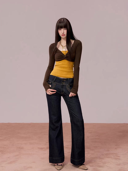 Bandeau Faux Two-Piece Top