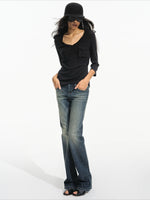 Low Rise Flare Jeans