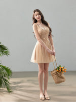 Floral Lace Tulle Slip Dress