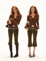 Recycled Airy Knit Collared Sweater