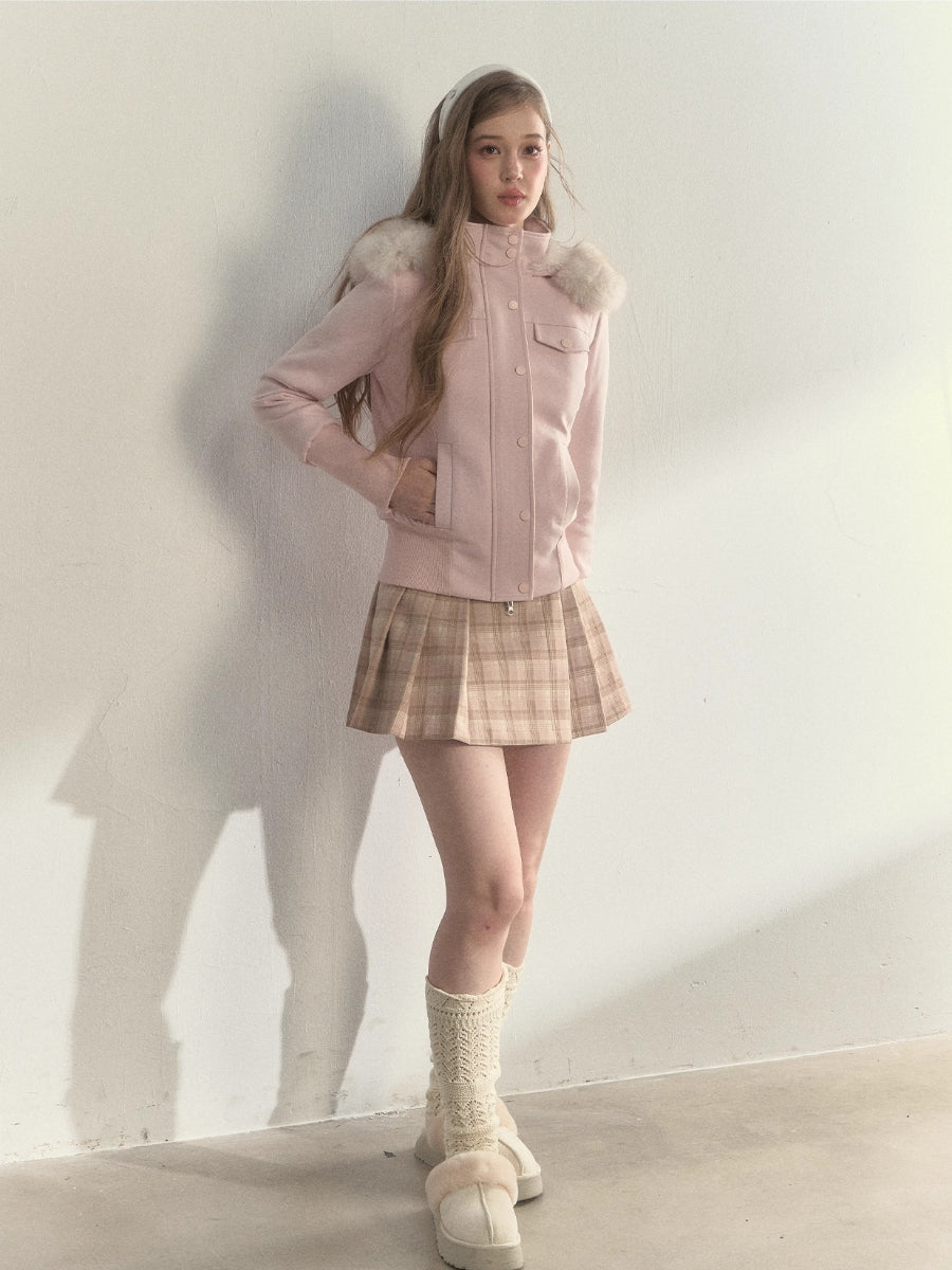 “Oxford Autumn” Wool-Collar Padded Jacket