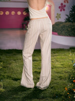 Striped Jacquard Elastic-Waist Pants