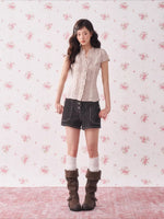 Ruffle Lace Waist Shirt