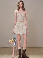 "A Cup of Milk" Relaxed Cotton Trench & Skirt Set