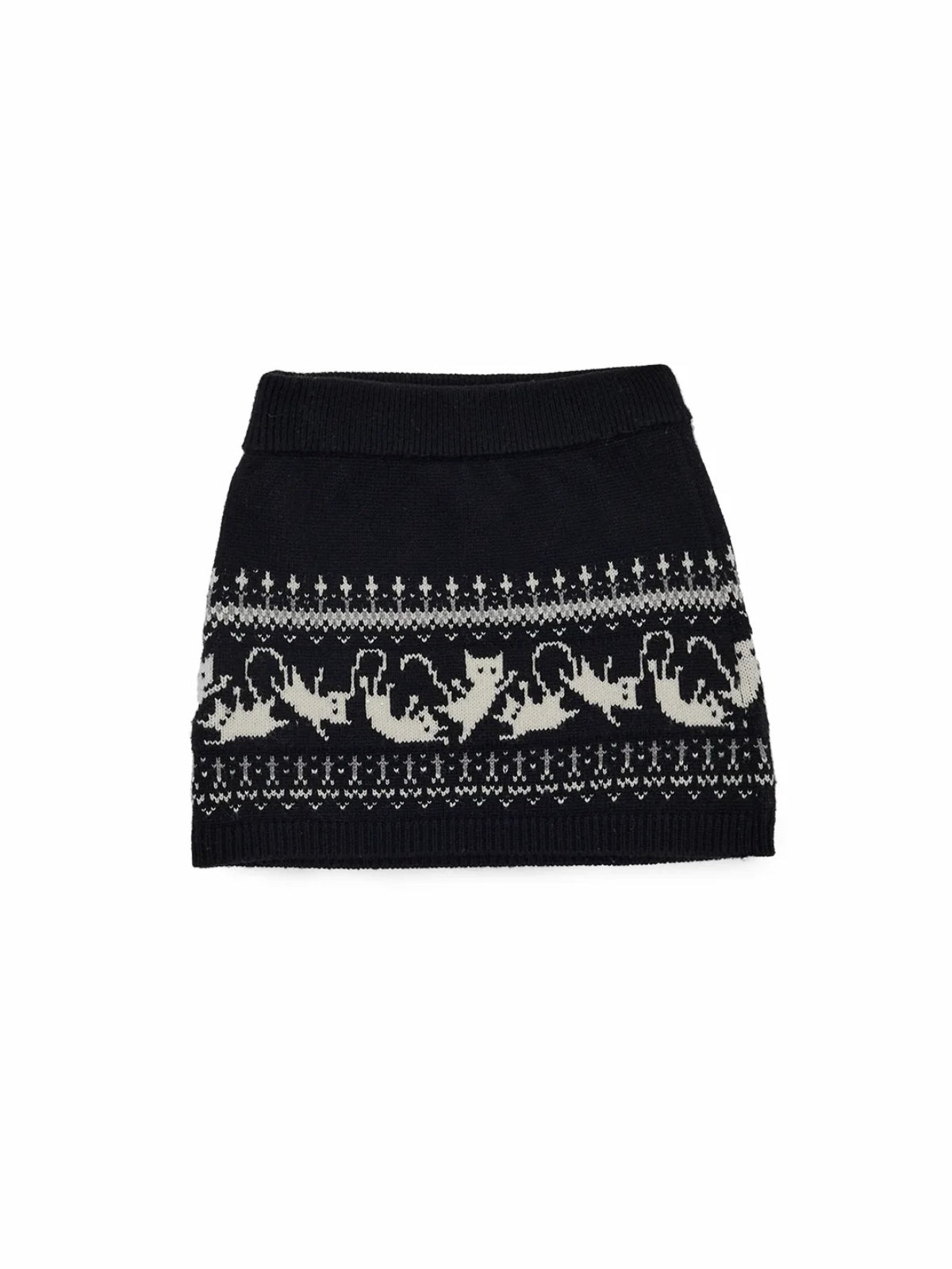 Fair Isle Jacquard Knit Cardigan &amp; Skirt Set