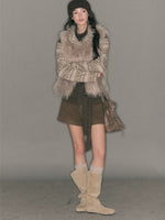 Reversible Plaid Faux Fur Vest