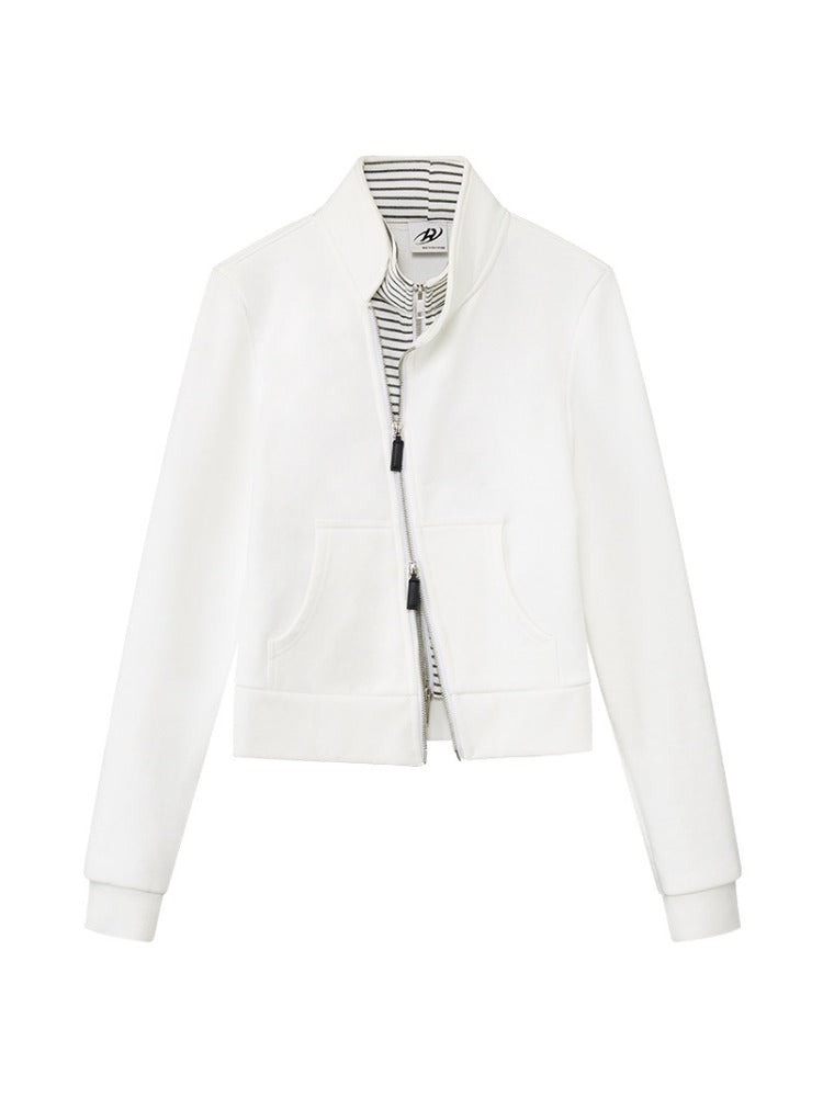 Double Zip Sweatshirt Jacket