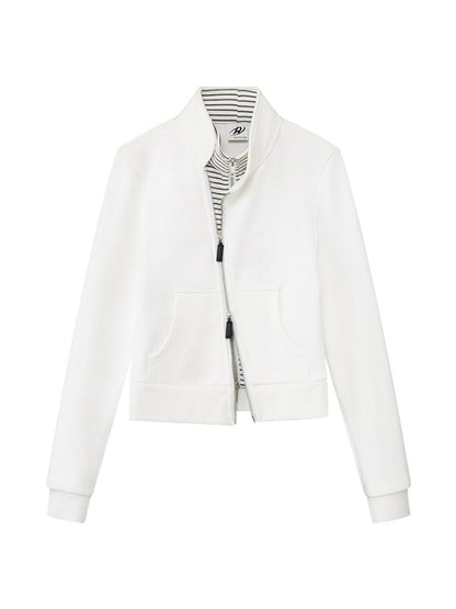 Double Zip Sweatshirt Jacket