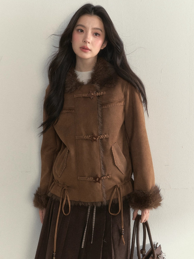 Oak Study Faux-Shearling Suede Jacket