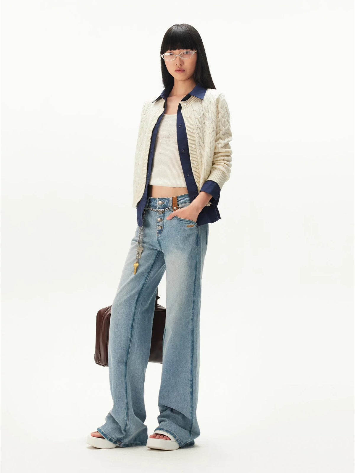 Cloud Wool Patchwork Cardigan