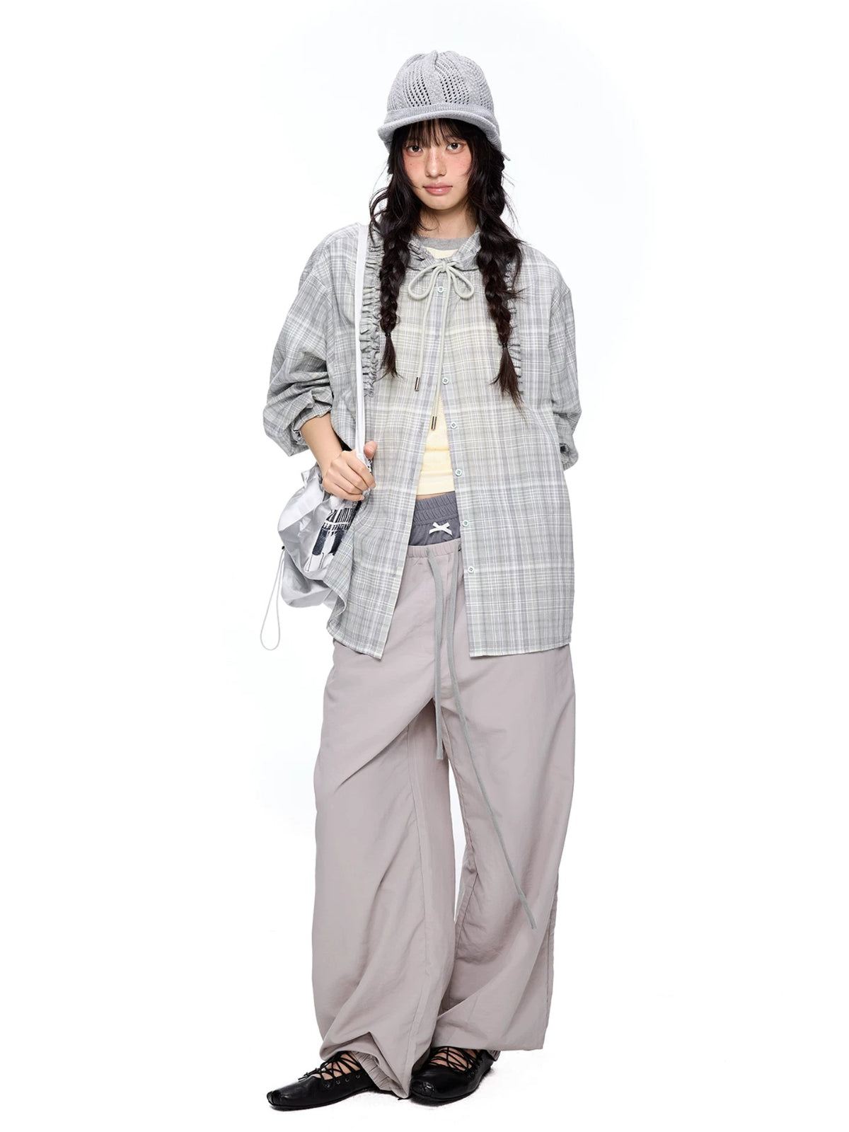 Vintage Plaid Hooded Oversized Shirt