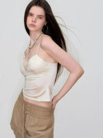 Lace Panel Satin Cami Top