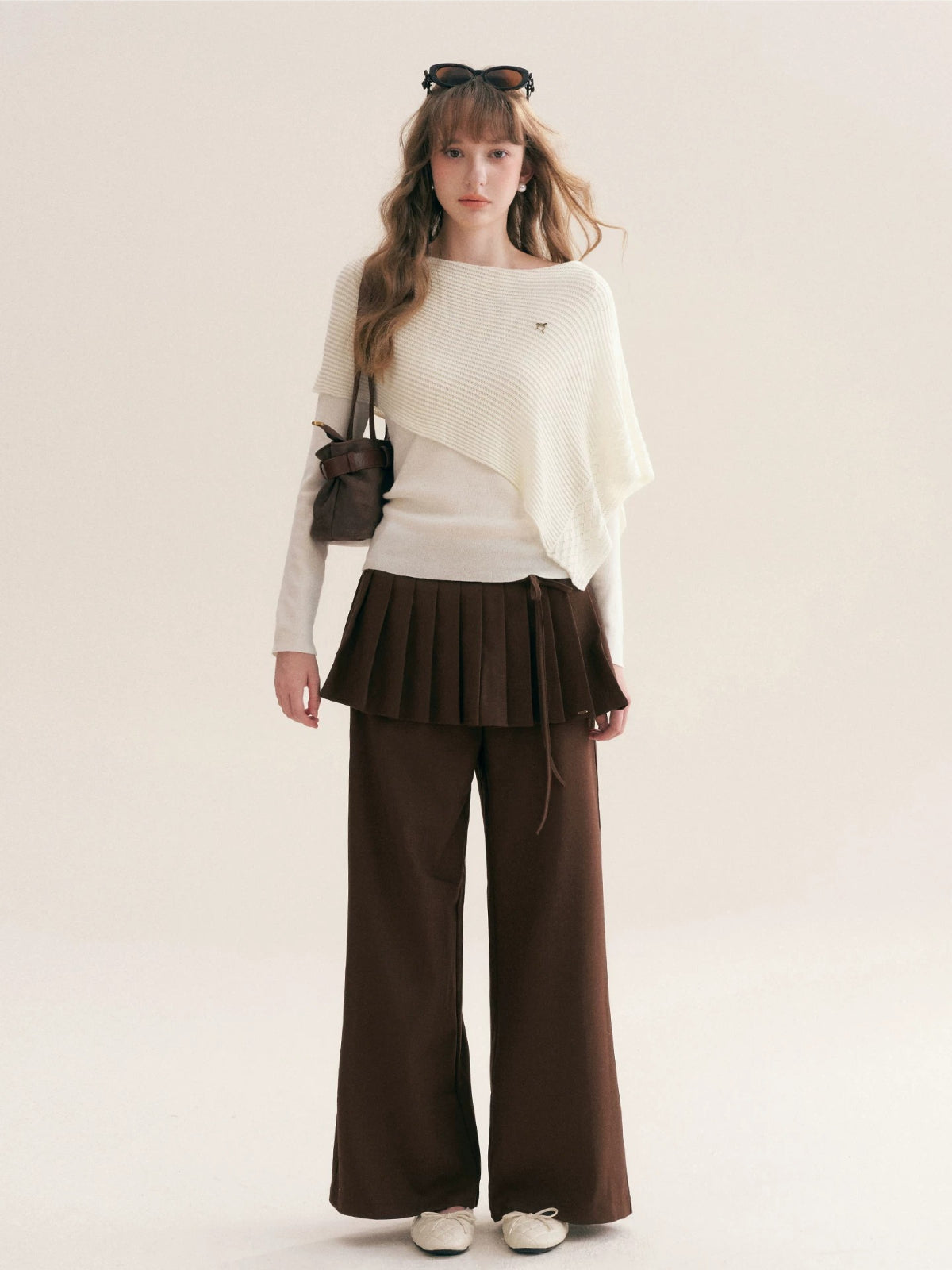 Asymmetric Cape Knit Top