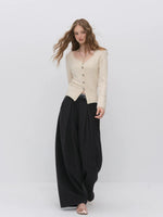 Cable-Knit V-Neck Cardigan
