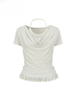 Lace Halter Drape Tee