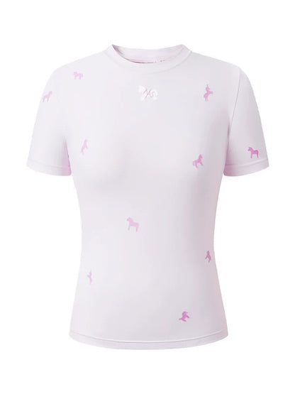 Pony Print Knit Tee