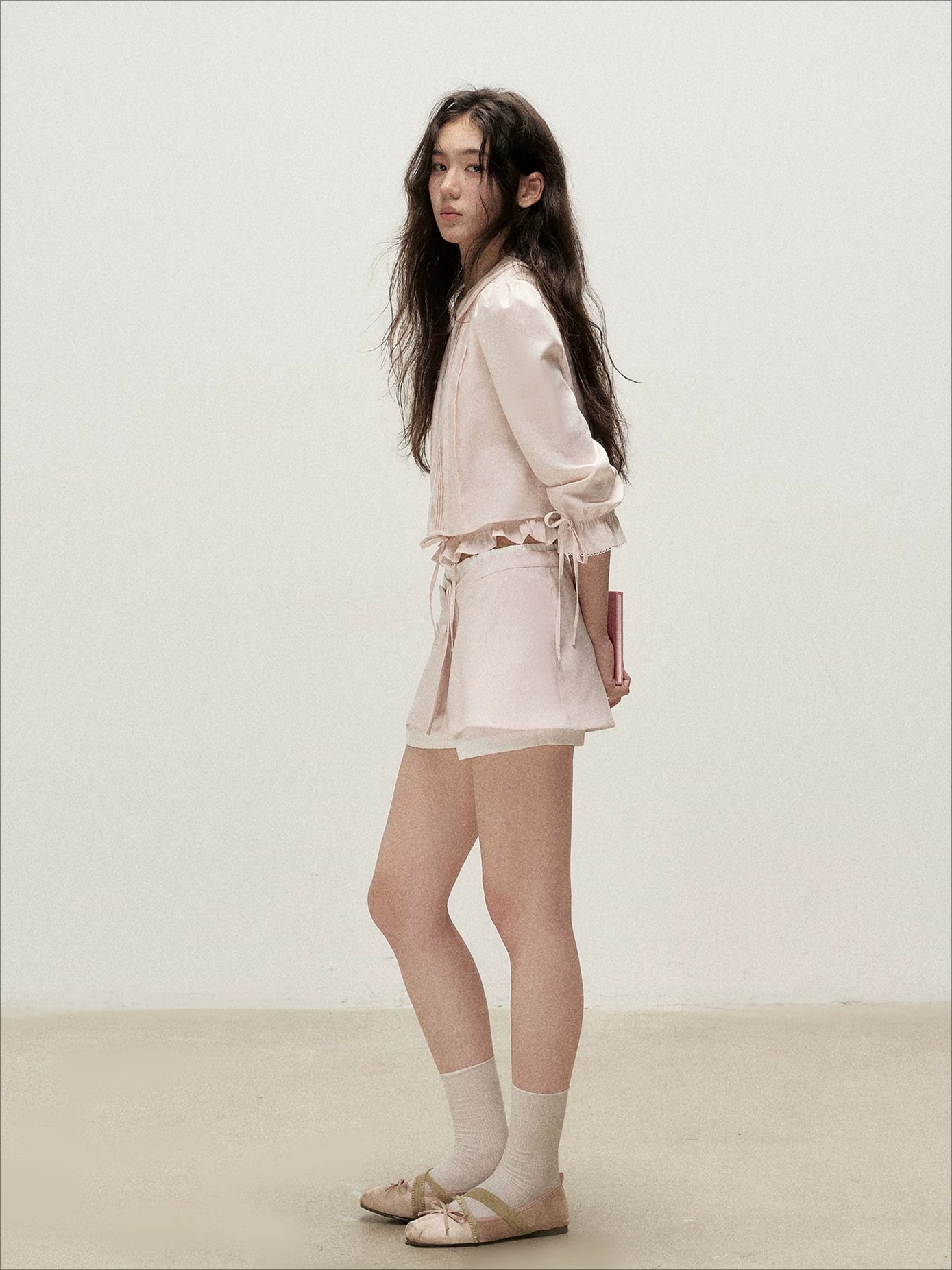 Pink Lace Shirt Skort Set