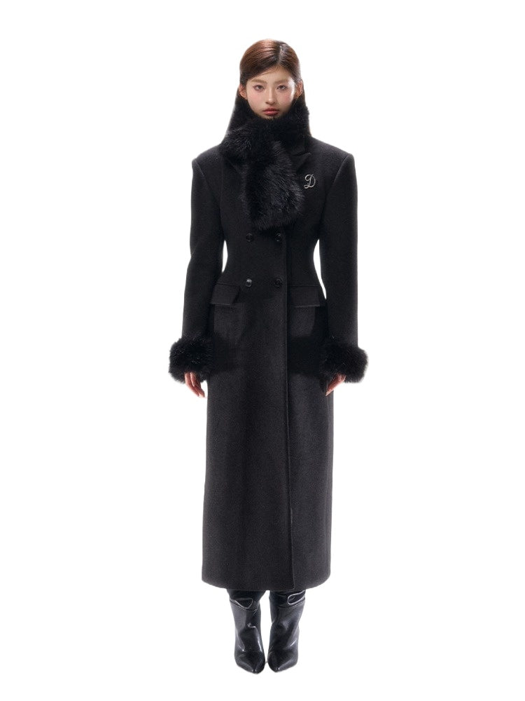 Tailored Hourglass Wool-Blend Double-Faced Overcoat