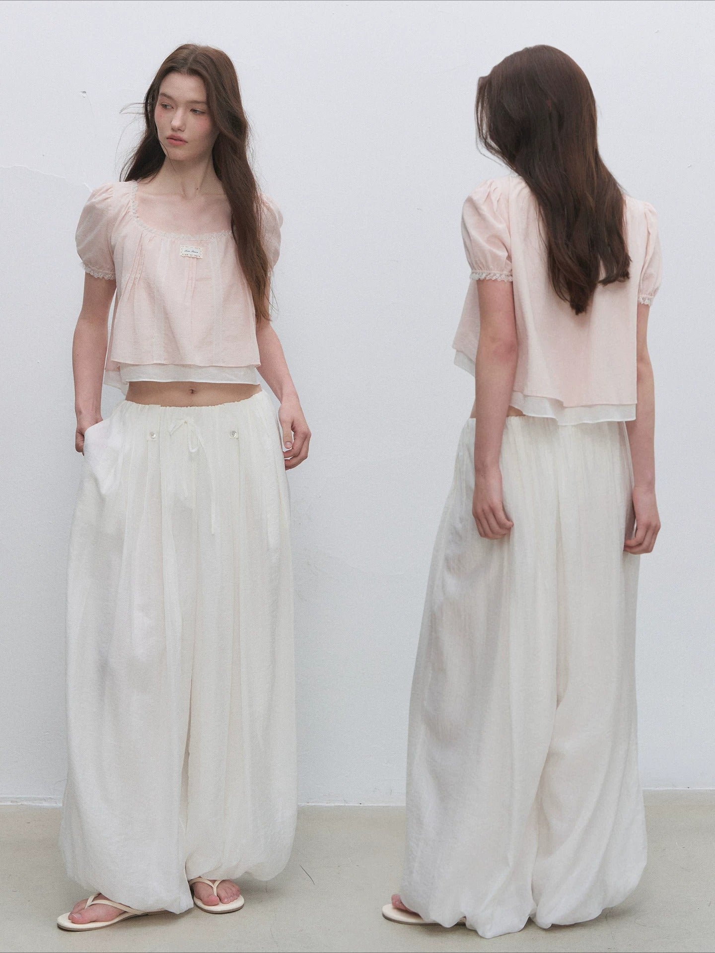 Square Neck Lace Crop Top