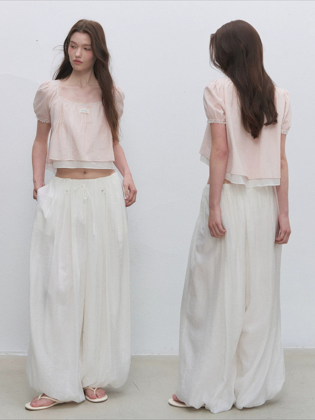 Square Neck Lace Crop Top