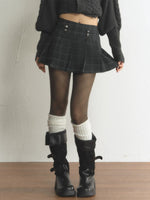 Vintage Plaid Pleated Mini Skirt
