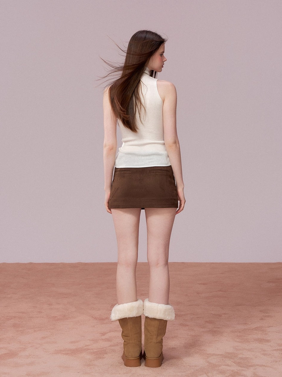 High Neck Sleeveless Knit Top