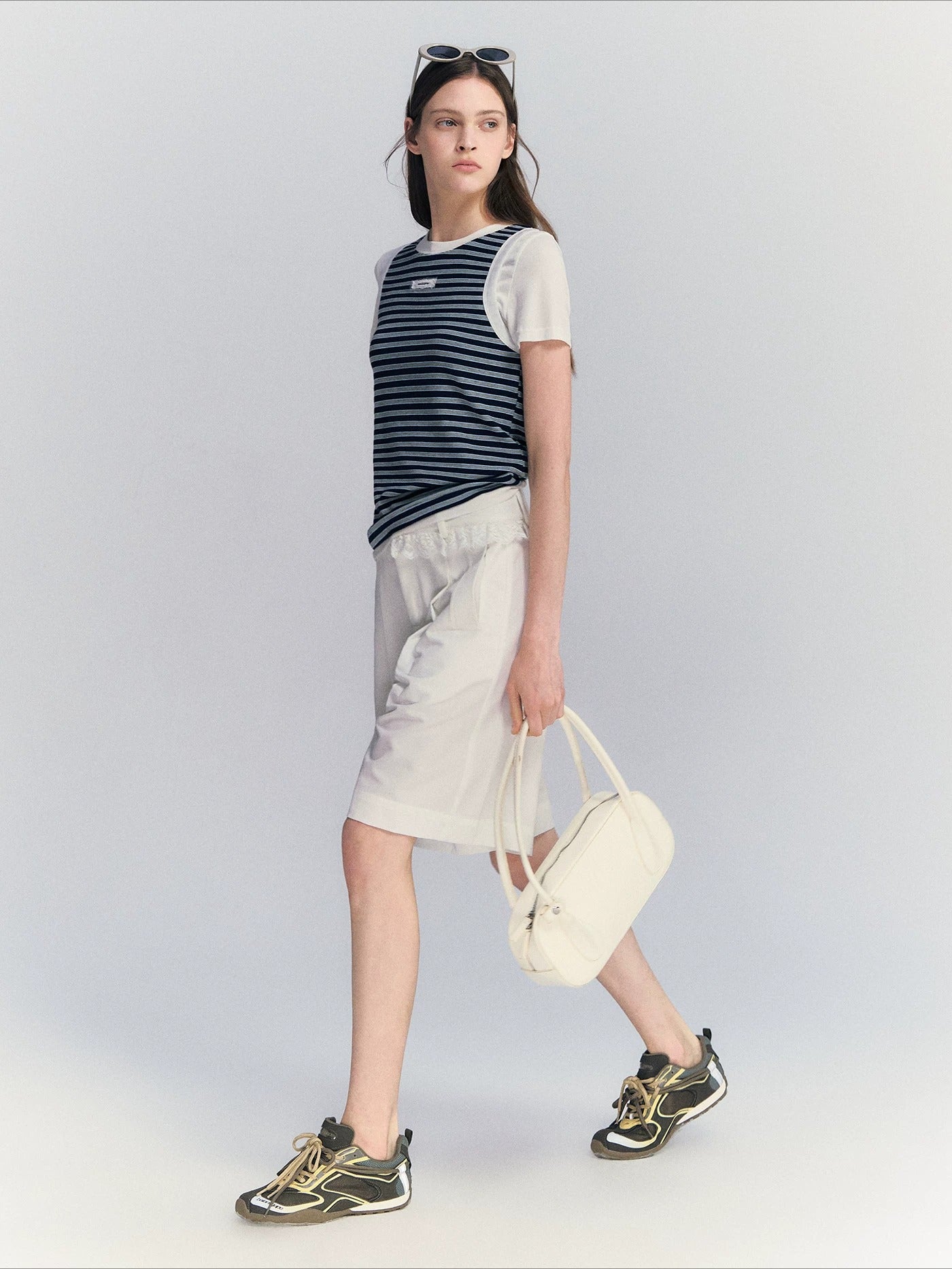 Lace Waist Bermuda Shorts
