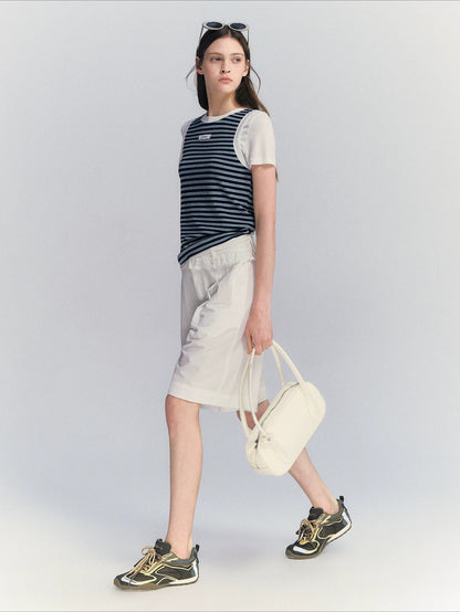 Lace Waist Bermuda Shorts