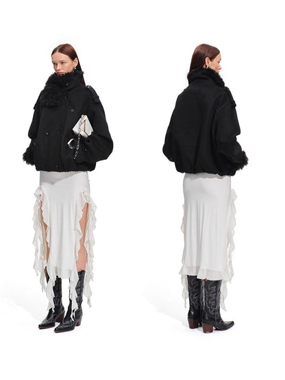 Polar Shearling Collar Wool Jacket