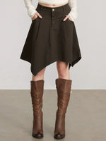 Irregular Utility Cargo Midi Skirt