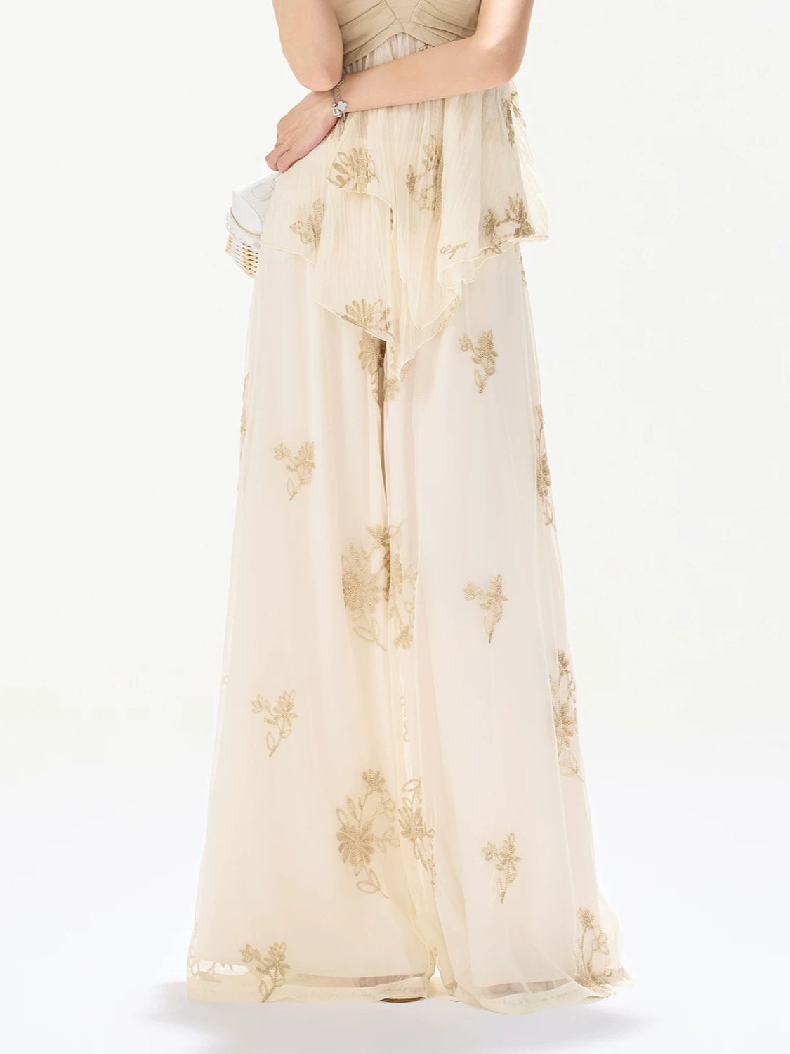Embroidered Halter Top &amp; Pants Set