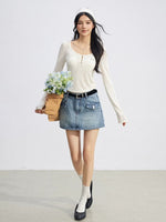 Ice Silk Hollow Knit Top