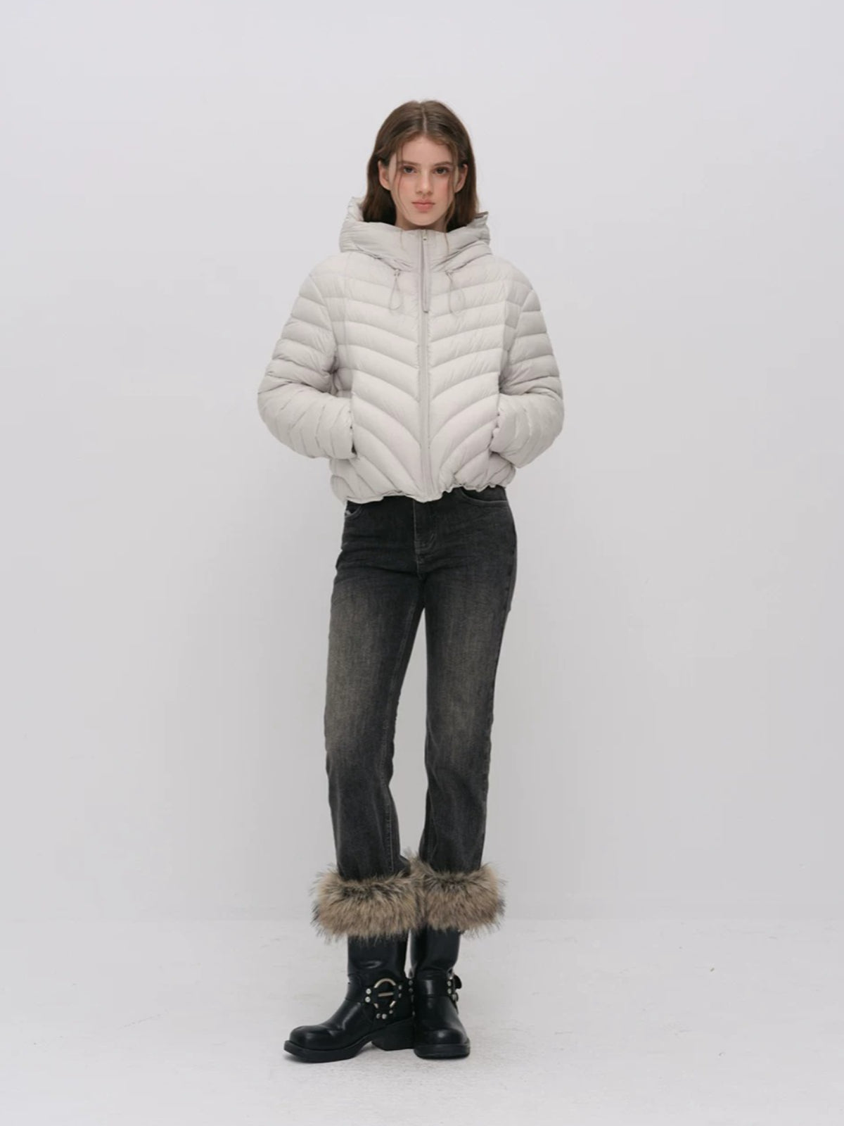 Quilted Hooded Light Down